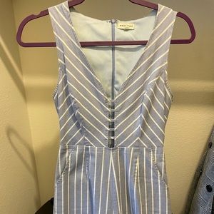 Blue & white strips Capri jumpsuit